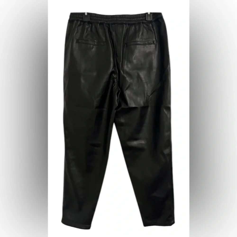 NWOT Blank NYC Size 29 faux leather black pants with elastic & drawstring waist